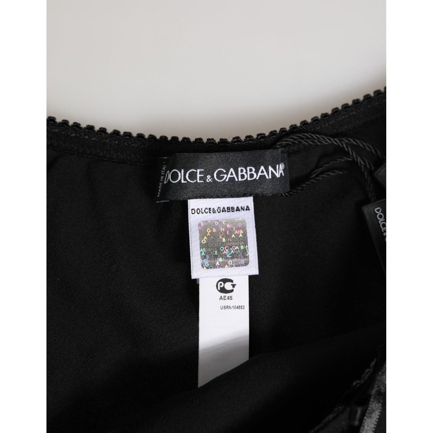 Dolce & Gabbana Black Silk Satin Floral Lace Panty Brief Underwear