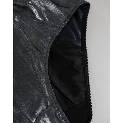 Dolce & Gabbana Gray Silk Stretch Slip Girdle Panty Underwear