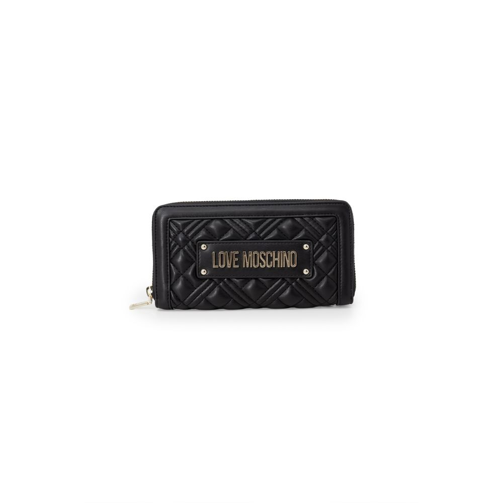 Love Moschino Bicolor Polyethylene Wallet with quilted eco-leather finish and iconic logo plaque, elegant and functional women's accessory.