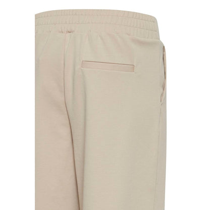 ICHI Beige Recycled Polyurethane Casual Pants