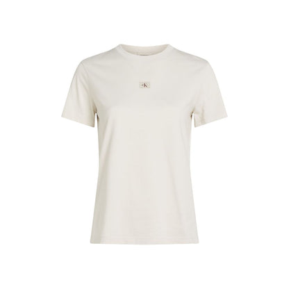 Calvin Klein Jeans Beige Recycled Cotton T-Shirt Calvin Klein Jeans