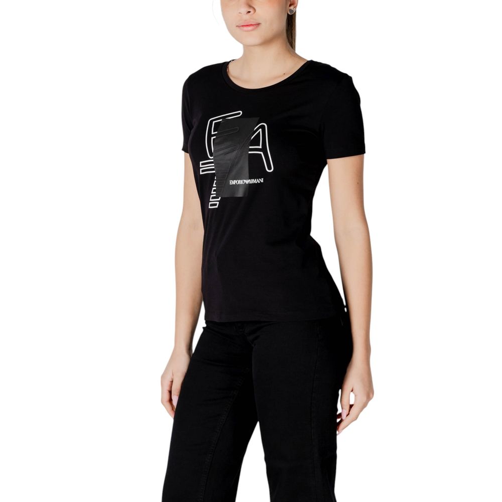 EA7 Emporio Armani Black Cotton T-Shirt EA7 Emporio Armani