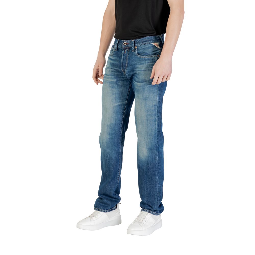 Replay Blue Cotton Relaxed Fit Jeans
