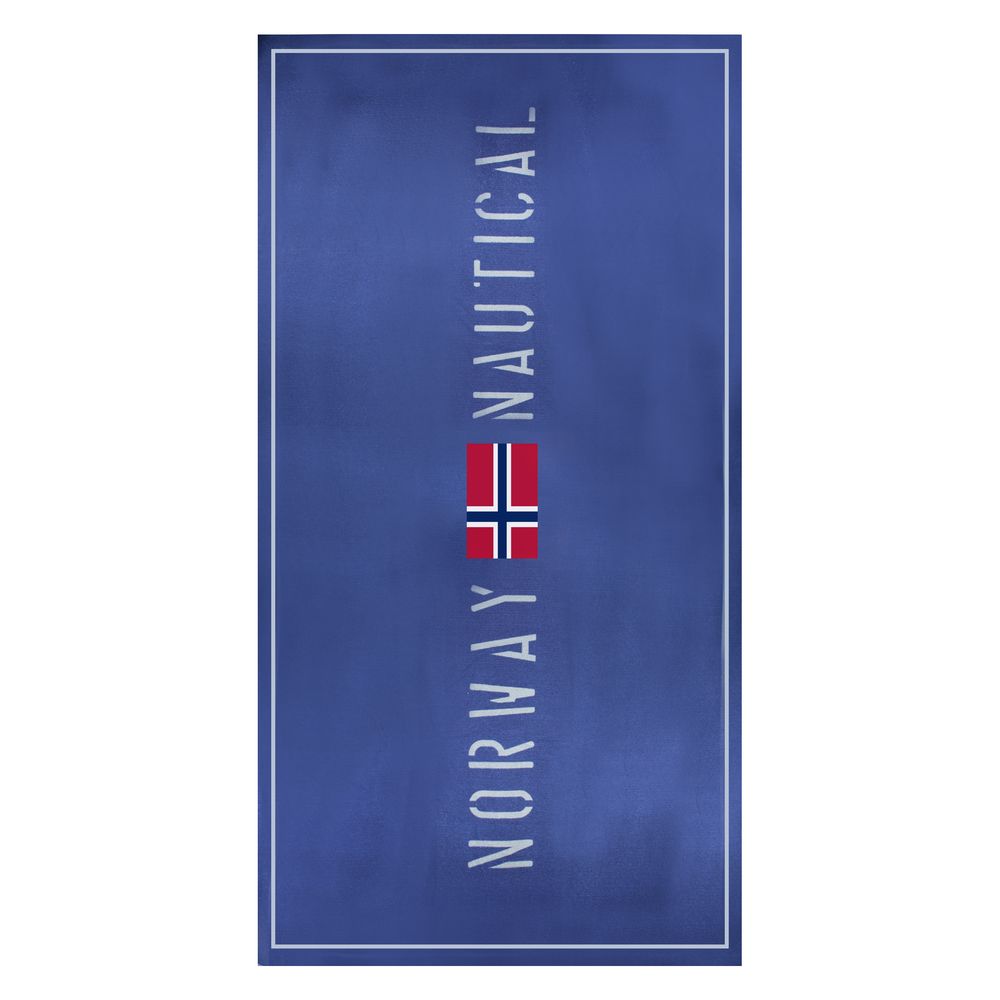 Norway 1963 Blue Polyester Swimwear beach towel with embroidery and logo, 90x180 cm in size, featuring Norway Nautical design.