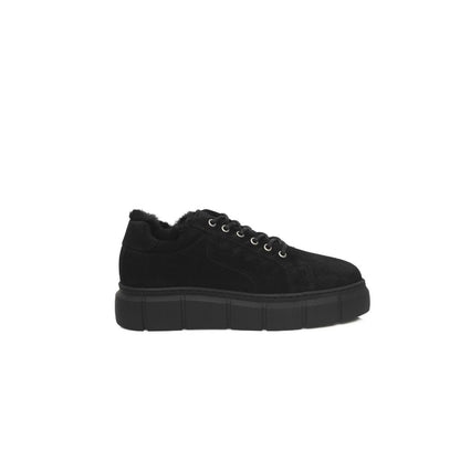 Cerruti 1881 Black Calfskin Women Platform Sneaker