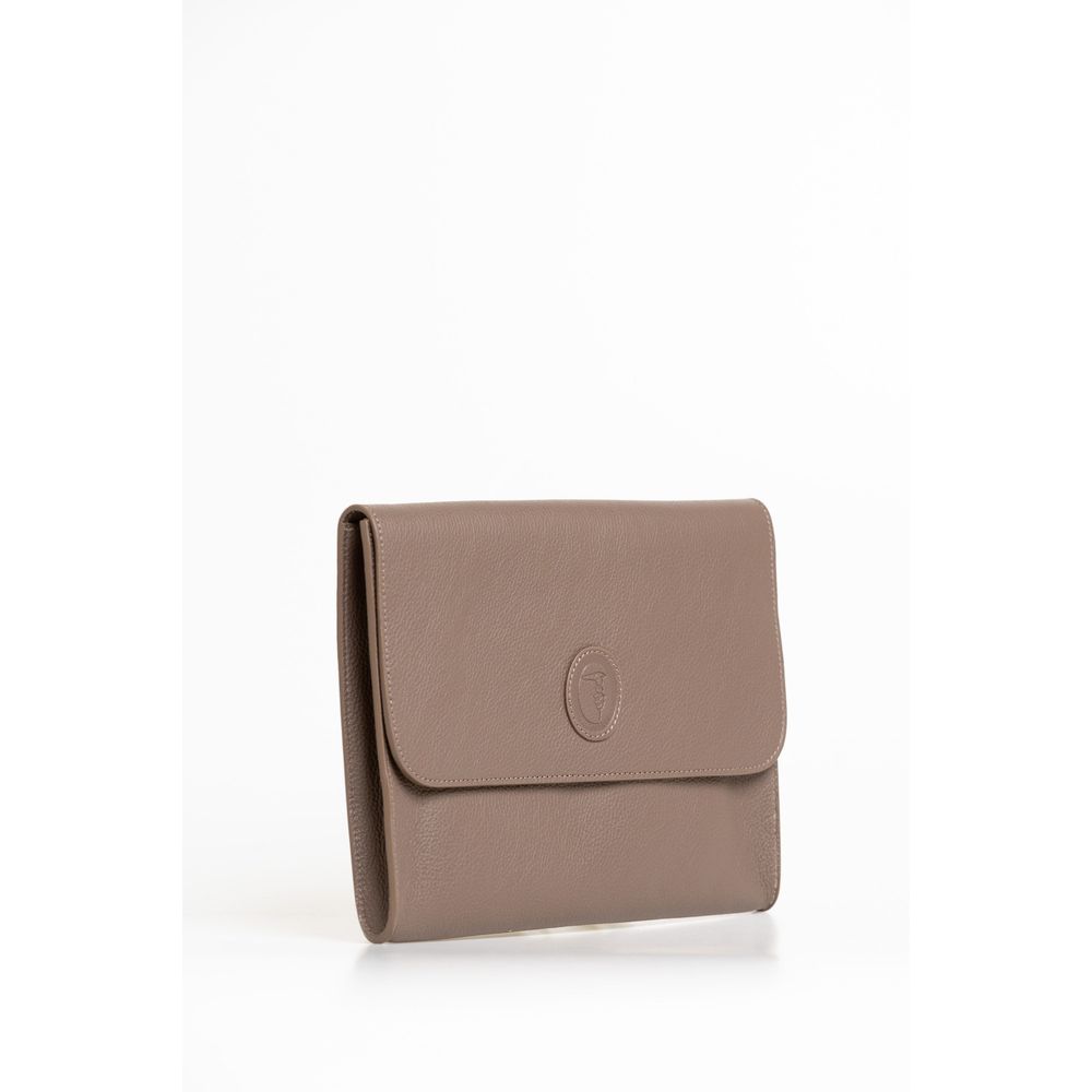 Trussardi Brown Polyester Clutch Bag