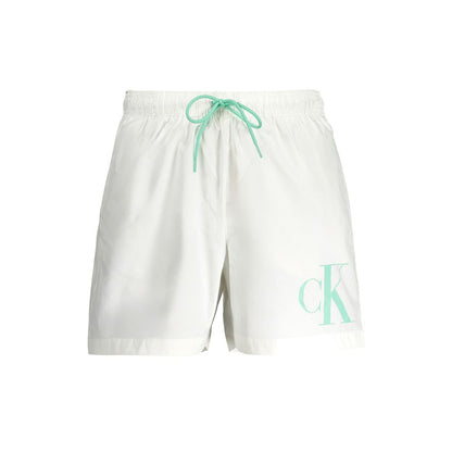 Calvin Klein White Polyester Bermuda Shorts Calvin Klein