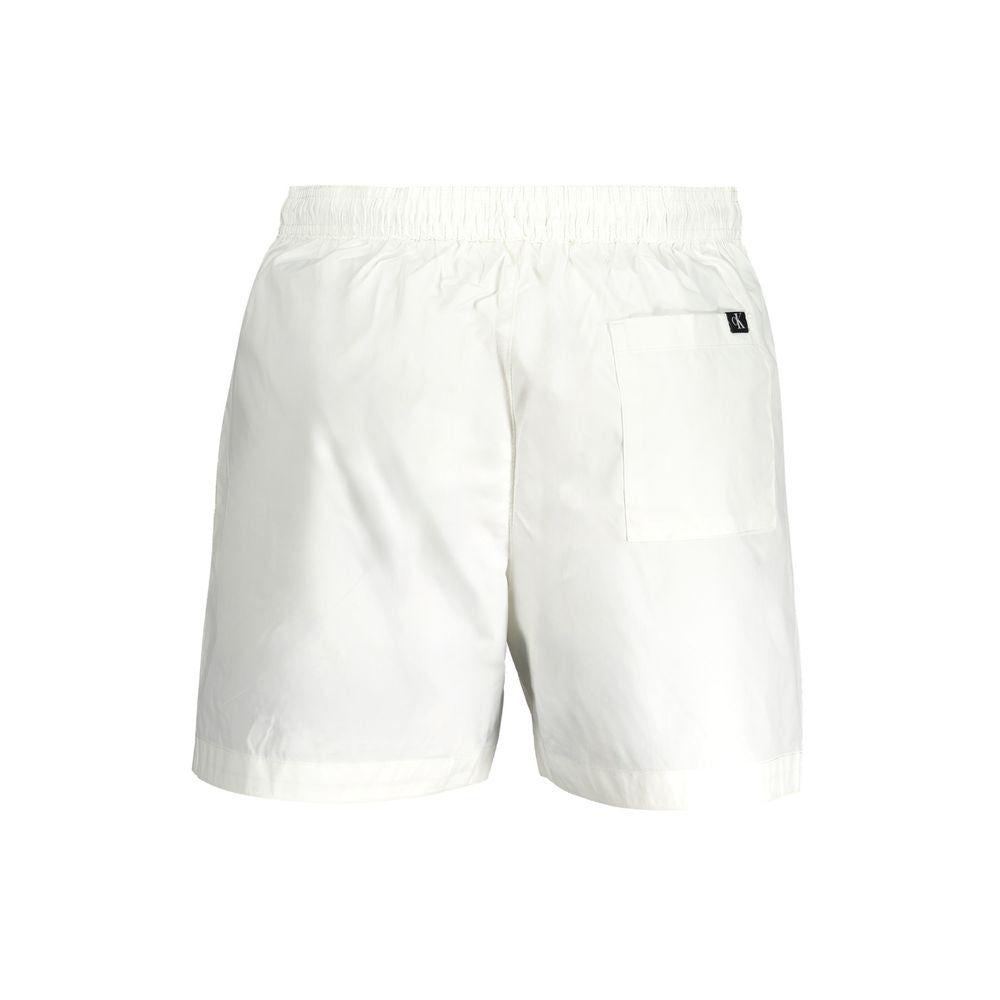 Calvin Klein White Polyester Bermuda Shorts Calvin Klein