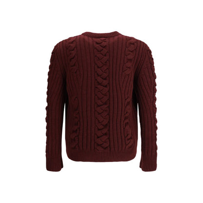 Alexander McQueen Bordeaux Fur Cashmere Sweater