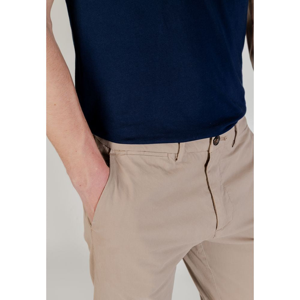 Borghese Beige Cotton Skinny Pants Borghese