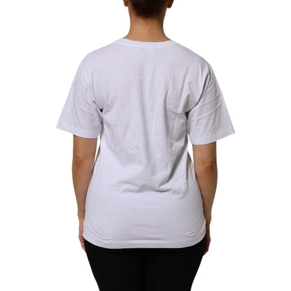 Dolce & Gabbana White Cotton V-Neck Short Sleeves T-Shirt Dolce & Gabbana