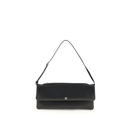 Courrèges Black Calf Leather Bos Taurus Shoulder Bag Courrèges