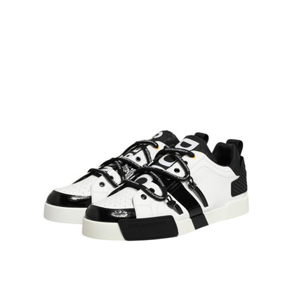 Dolce & Gabbana White Leather Logo Portofino Sneakers Shoes Dolce & Gabbana