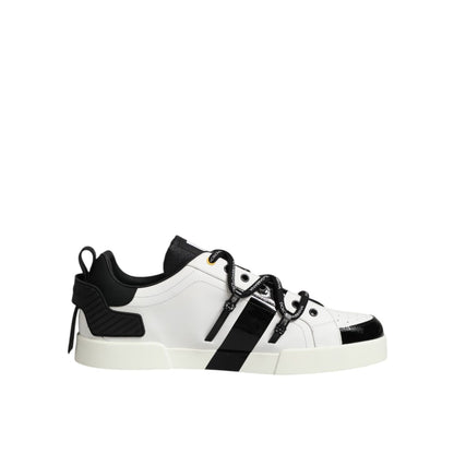 Dolce & Gabbana White Leather Logo Portofino Sneakers Shoes Dolce & Gabbana