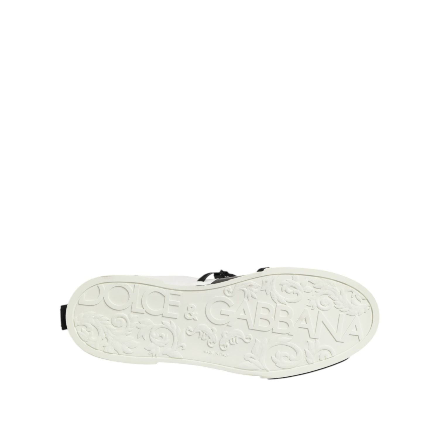 Dolce & Gabbana White Leather Logo Portofino Sneakers Shoes