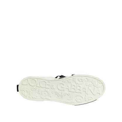 Dolce & Gabbana White Leather Logo Portofino Sneakers Shoes Dolce & Gabbana