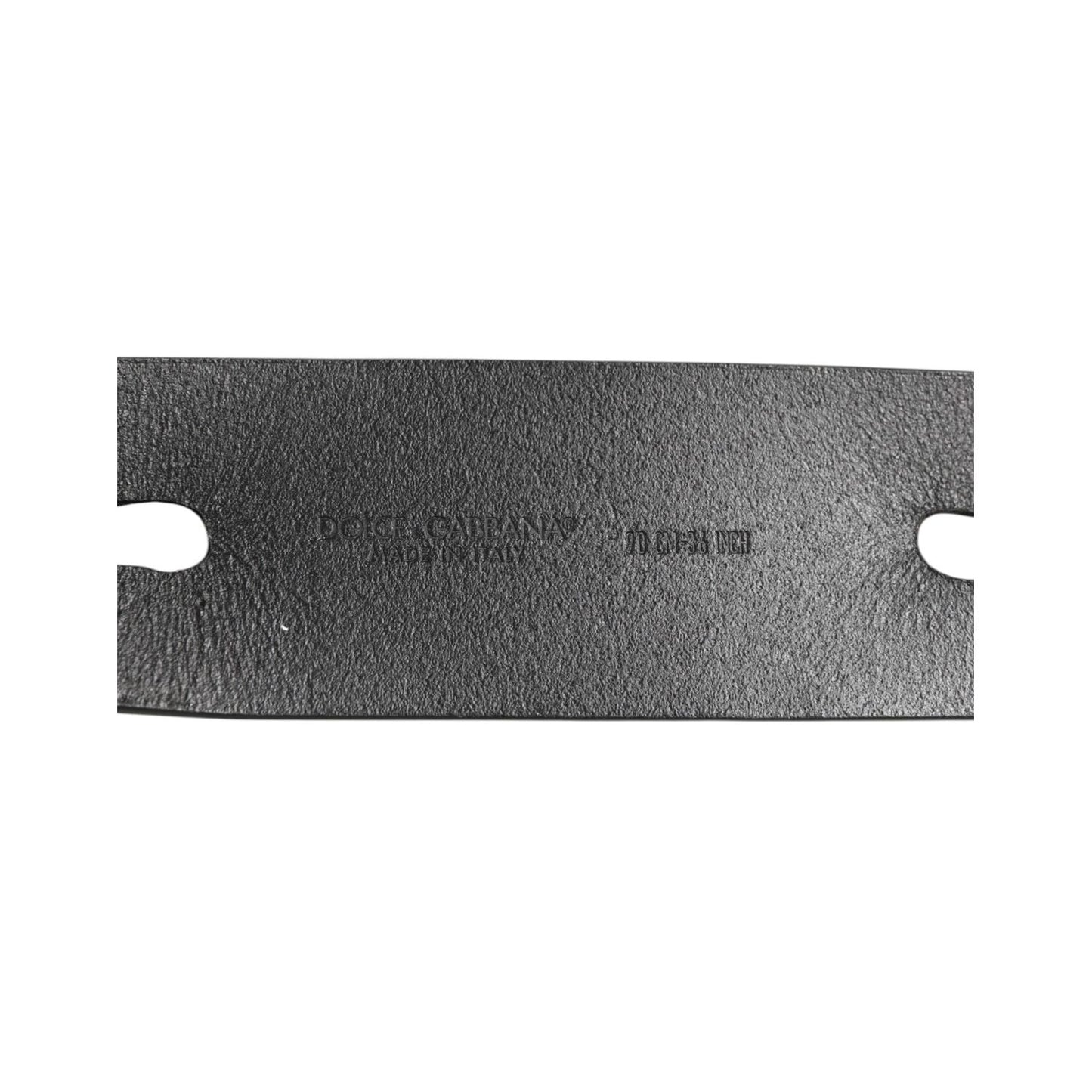 Dolce & Gabbana Black Double Strap Leather Silver Buckle Belt Dolce & Gabbana