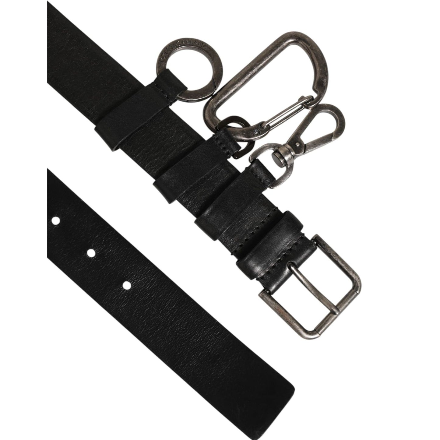 Dolce & Gabbana Black Key Ring Clip Attachments Buckle Belt Dolce & Gabbana