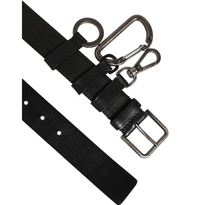 Dolce & Gabbana Black Key Ring Clip Attachments Buckle Belt Dolce & Gabbana