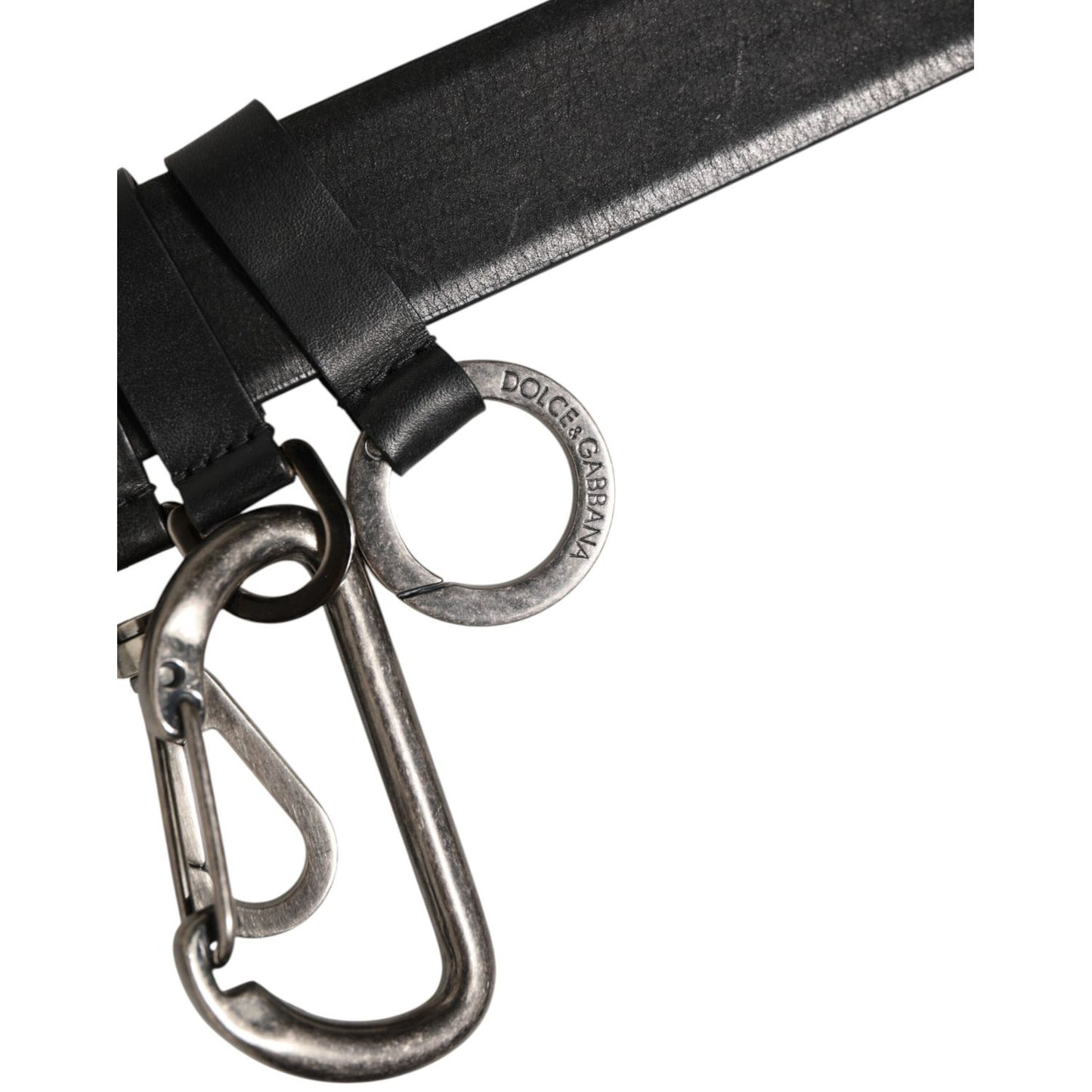 Dolce & Gabbana Black Key Ring Clip Attachments Buckle Belt Dolce & Gabbana