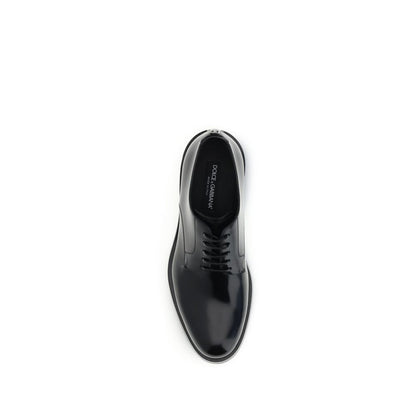 Dolce & Gabbana Black Calf Leather Bos Taurus Oxfords And Derbies Dolce & Gabbana