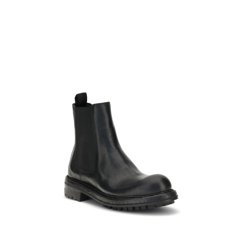 Dolce & Gabbana Black Calf Leather Bos Taurus Chelsea Boots Dolce & Gabbana