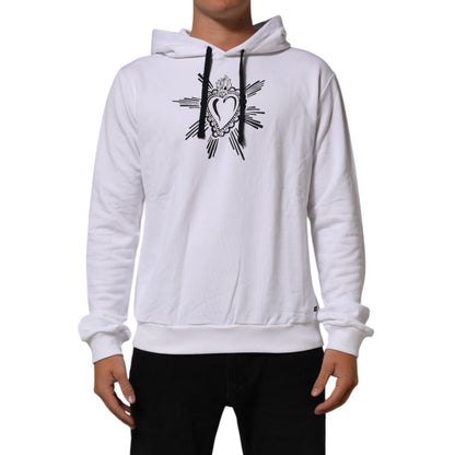Dolce & Gabbana White Sacred Heart Hooded Sweatshirt Sweater Dolce & Gabbana