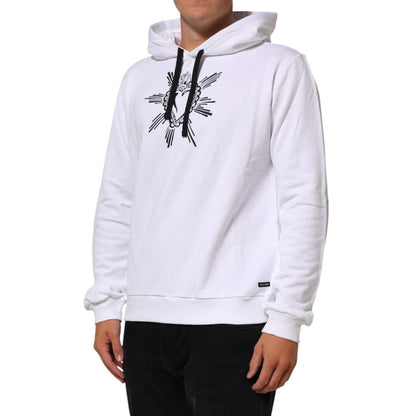 Dolce & Gabbana White Sacred Heart Hooded Sweatshirt Sweater Dolce & Gabbana
