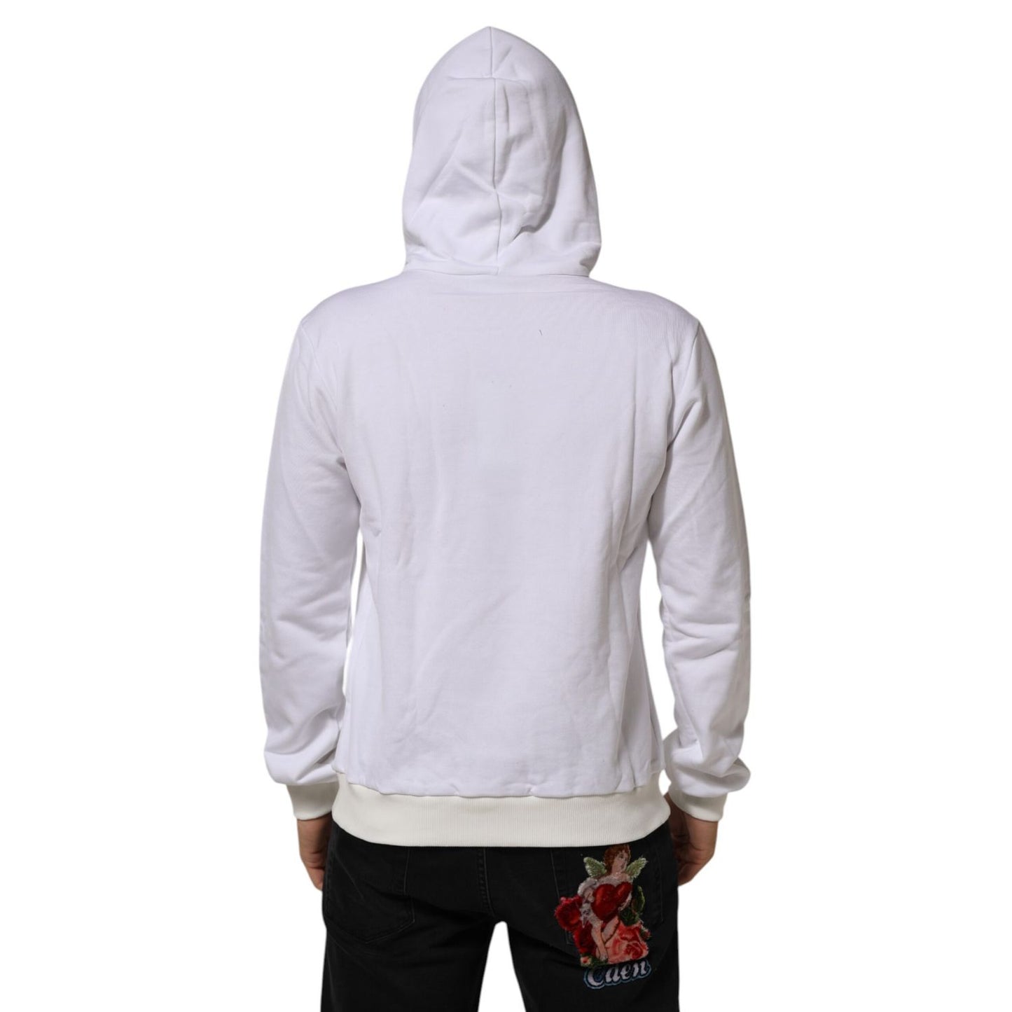 Dolce & Gabbana White Sacred Heart Hooded Sweatshirt Sweater Dolce & Gabbana