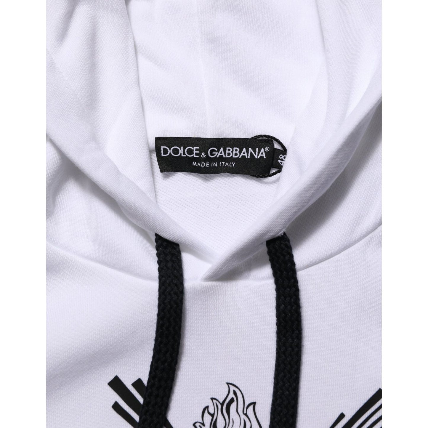 Dolce & Gabbana White Sacred Heart Hooded Sweatshirt Sweater Dolce & Gabbana