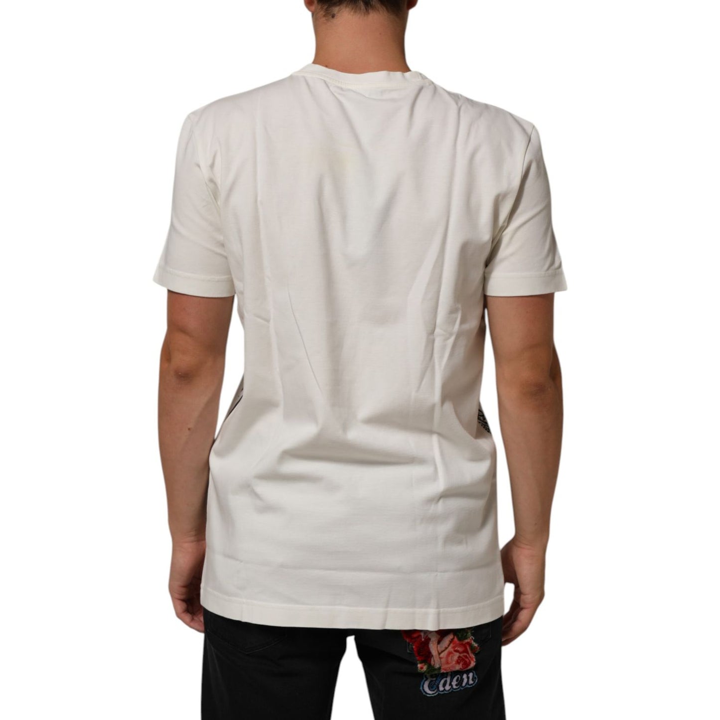 Dolce & Gabbana White Cotton Logo Bandana Print Men T-shirt Dolce & Gabbana