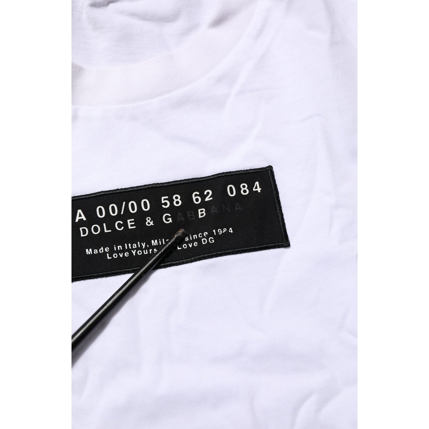 Dolce & Gabbana White Cotton Logo Print Crew Neck Men T-shirt Dolce & Gabbana