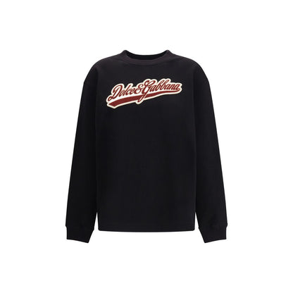 Dolce & Gabbana Black Cotton Sweatshirt Dolce & Gabbana