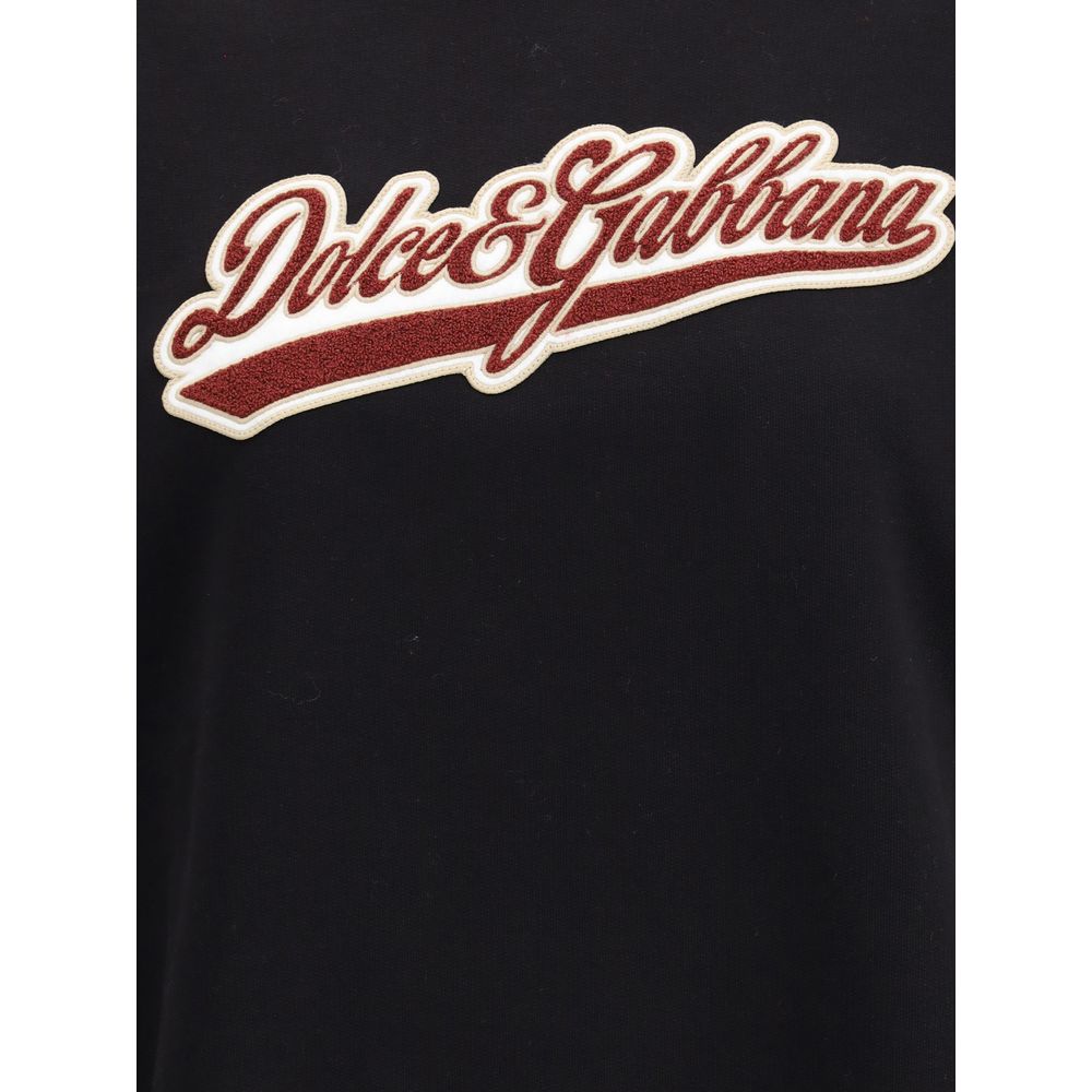 Dolce & Gabbana Black Cotton Sweatshirt Dolce & Gabbana