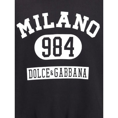 Dolce & Gabbana Black Cotton Sweatshirt Dolce & Gabbana