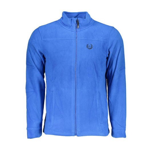 Gianmarco Venturi Blue Polyester Sweatshirt with zip, long sleeves, 2 pockets, embroidery, and logo.