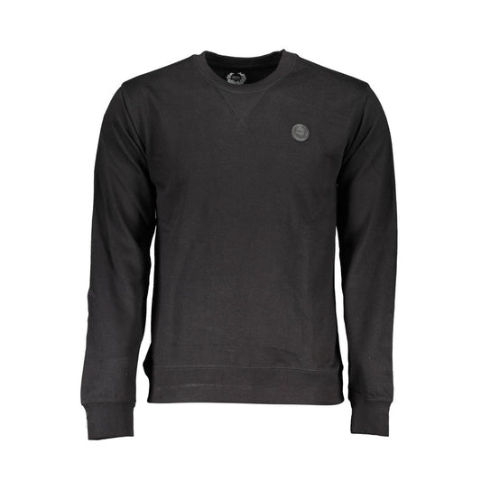 Gianmarco Venturi Black Cotton Sweatshirt with crew neck and long sleeves