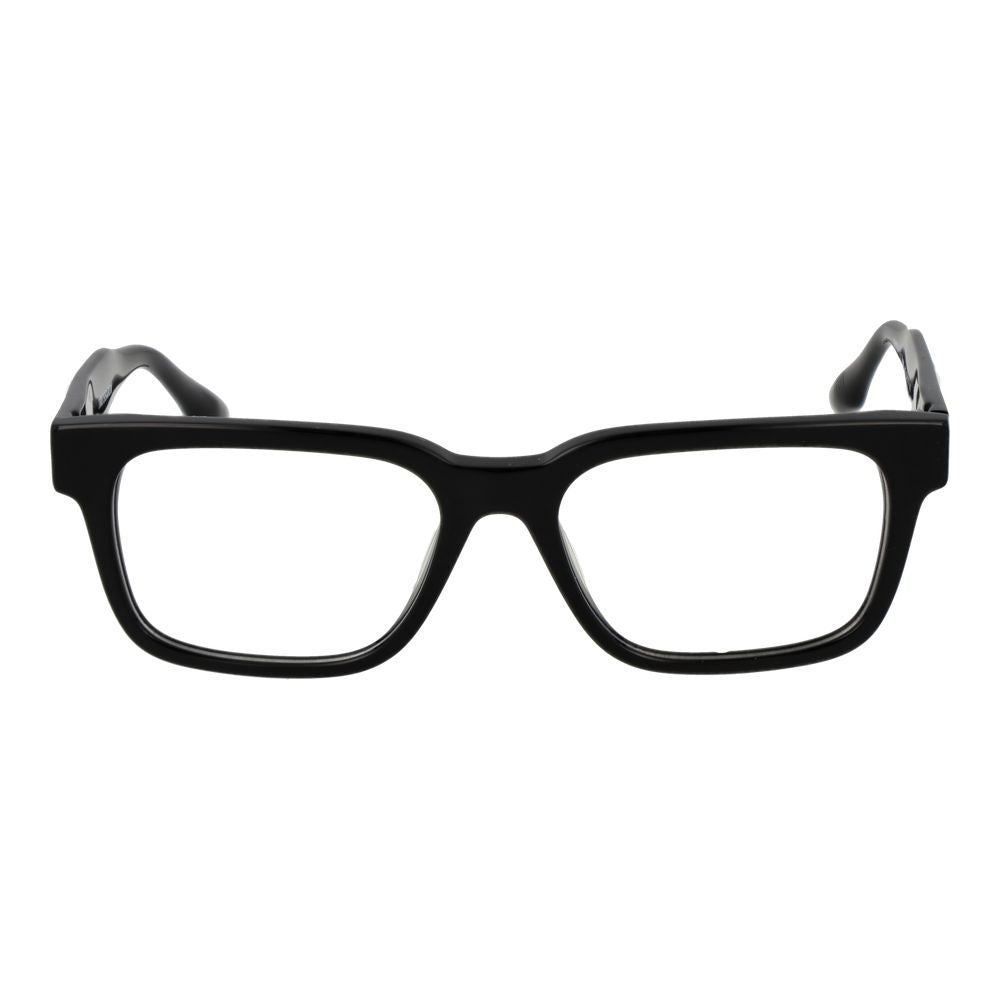 Trussardi Black Acetate Glasses (Frames), unisex full-rim black frames, rectangle style, spring hinge, with demo lenses.