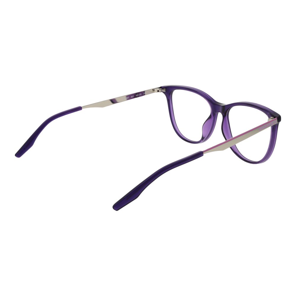 Converse Purple Metal Glasses (Frames) in full-rim cat eye style for women, metal frame, plastic demo lenses, with branded case.