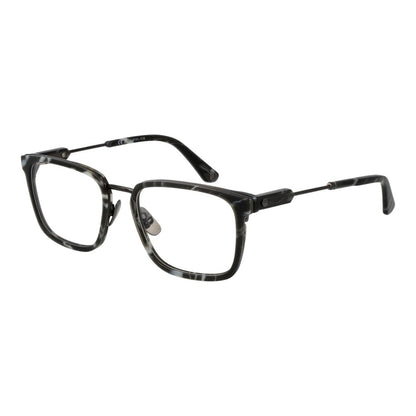 Police Gray Metal Glasses (Frames) for men, featuring full-rim square style with grey metal frame and demo lenses, size 53-19-145.