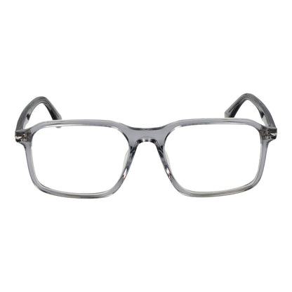 Police Gray Cellulose Acetate Glasses (Frames) for men, full-rim, rectangular style in grey color, with demo plastic lenses.