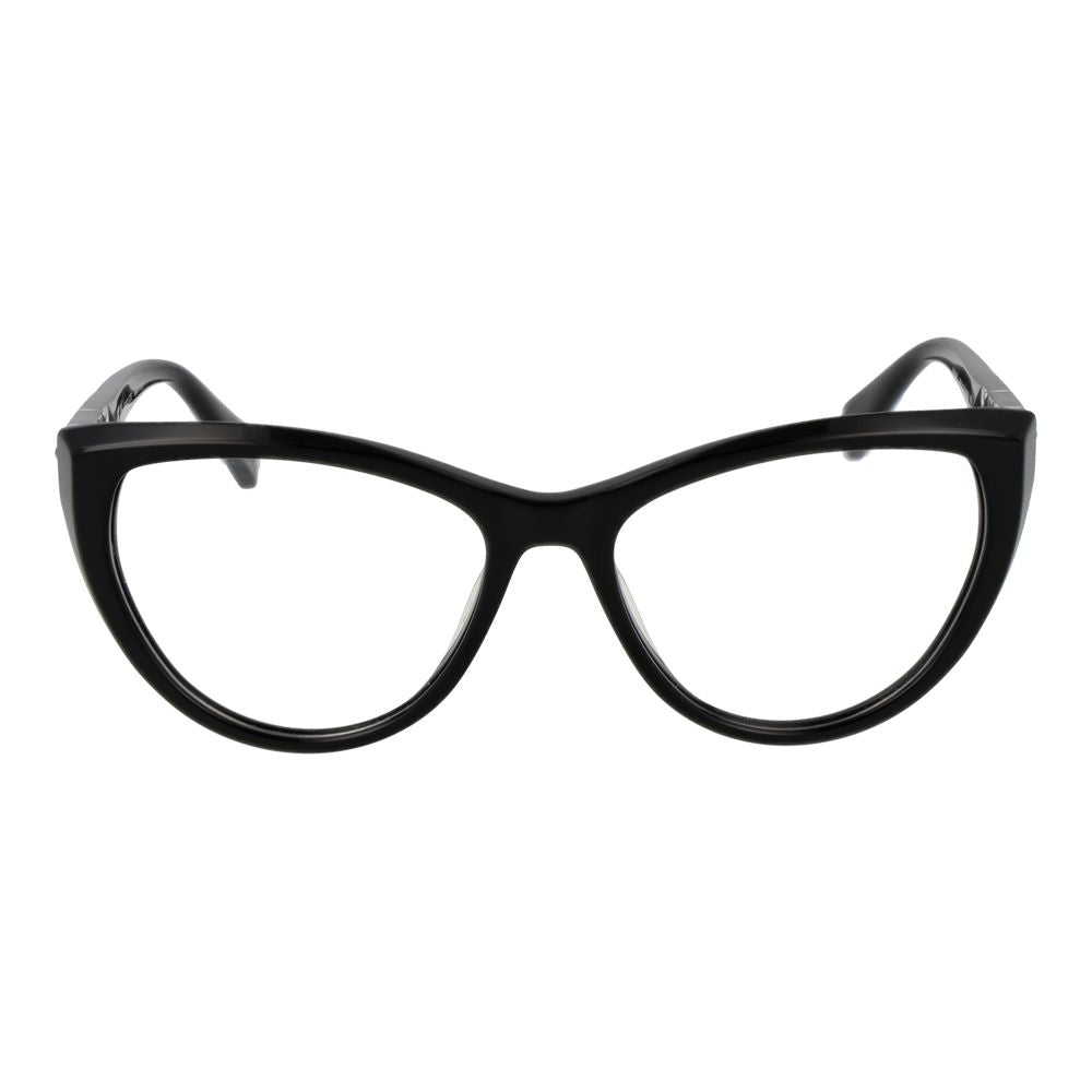 Police Black Plastic Glasses (Frames) women's cat eye full-rim style with demo lenses, black color, plastic material size 53-16-140.