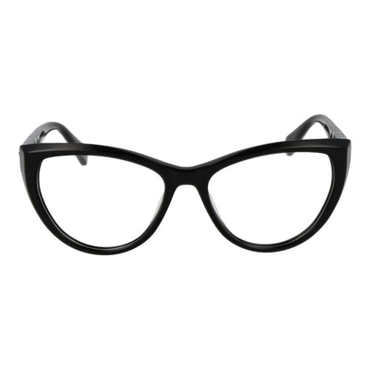 Police Black Plastic Glasses (Frames) women's cat eye full-rim style with demo lenses, black color, plastic material size 53-16-140.