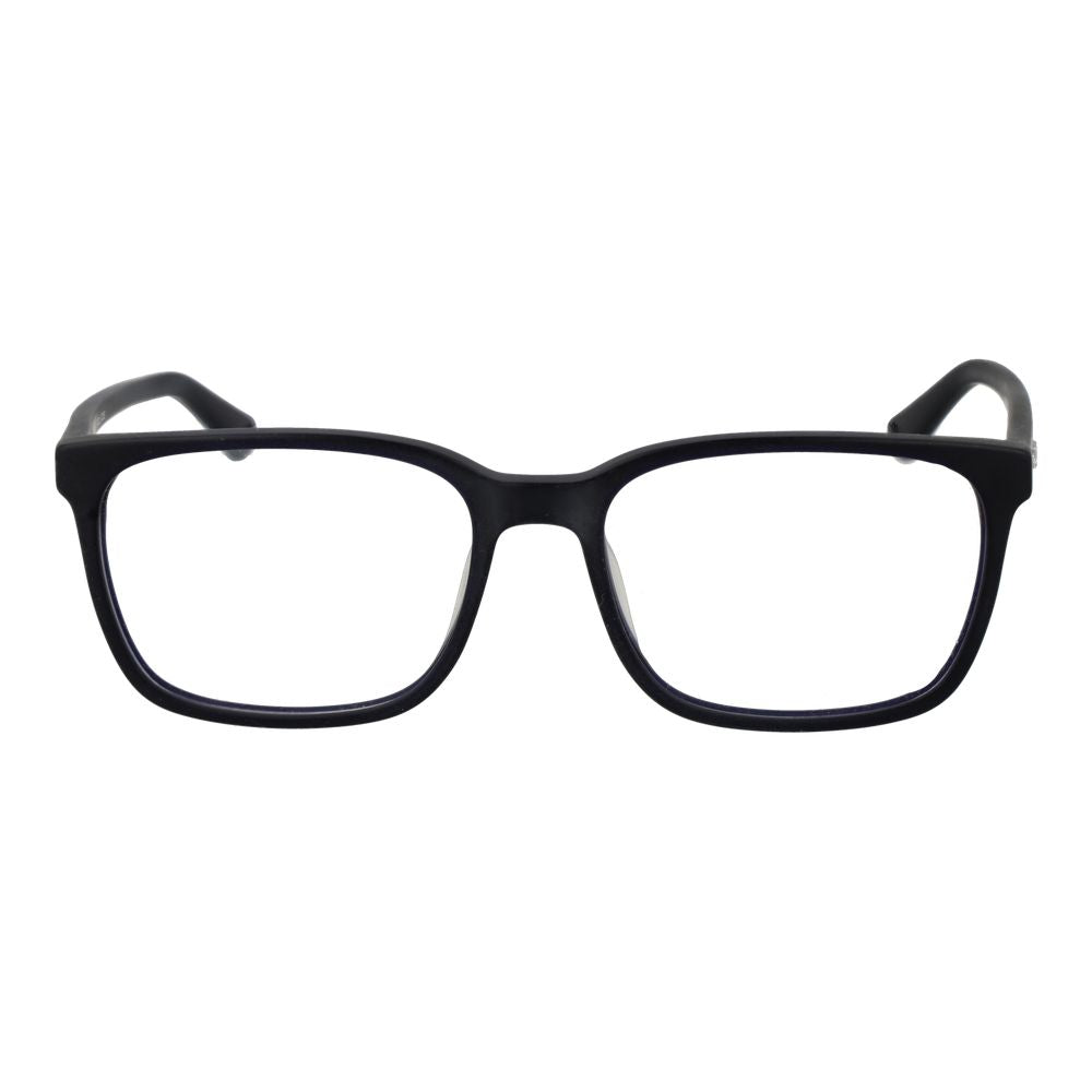 Police Blue Cellulose Acetate Glasses (Frames) in full-rim rectangular style with blue frame, demo lenses, and spring hinge for men.
