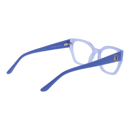 Guess Purple Acetate Glasses (Frames), full-rim cat eye style for women with acetate material and demo lenses.