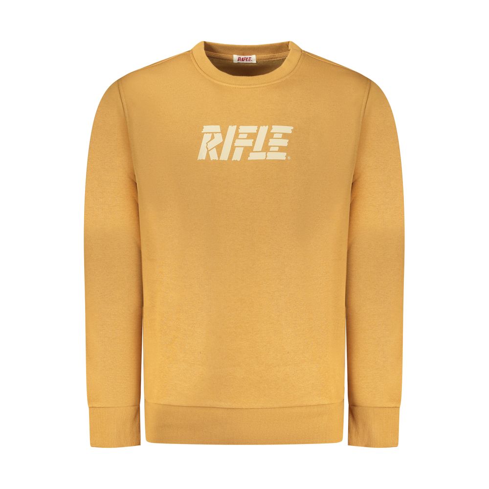 Rifle Brown Cotton Men Sweater with bold crew neck and iconic logo