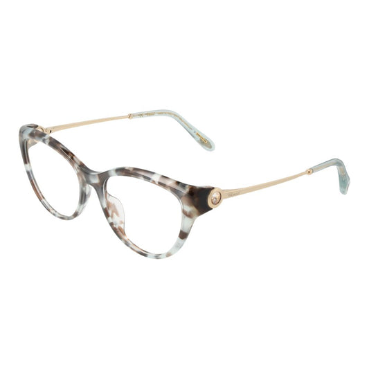 Tortoiseshell cat eye glasses with golden temples and patterned frame featuring a stylish, modern full rim design.