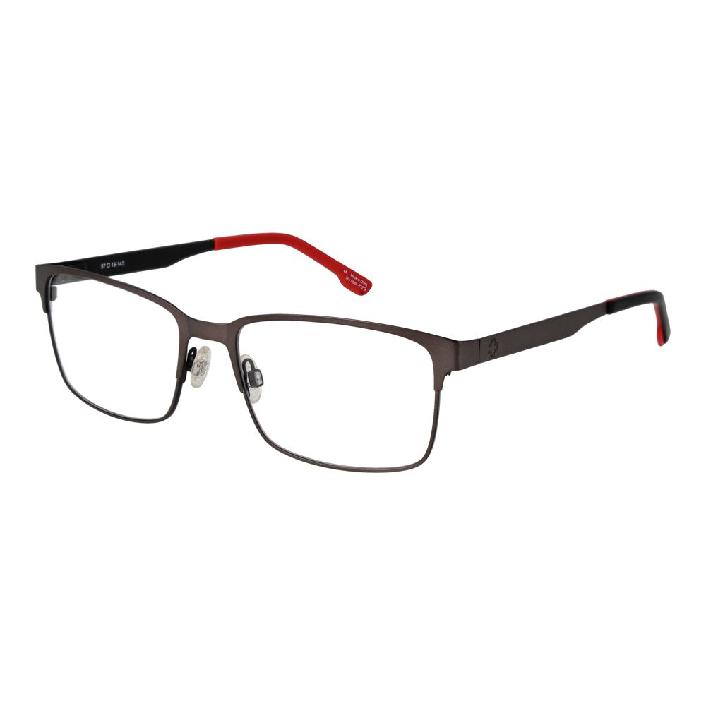Spy Black Plastic Glasses (Frames) - unisex full-rim plastic frame with demo lenses, rectangle style, black color.