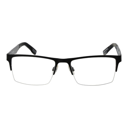 Spy Black Plastic Glasses (Frames), unisex half-rim rectangle style with plastic black frame and demo lenses. Size: 54-18-140.