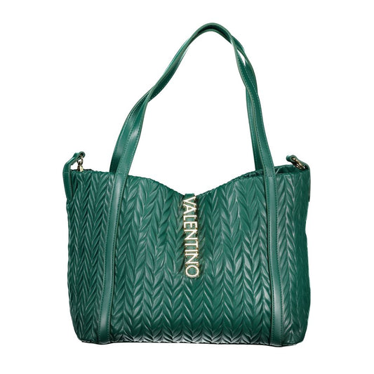 Alt Tag: Mario Valentino Green Polyethylene Handbag with two handles and internal pocket